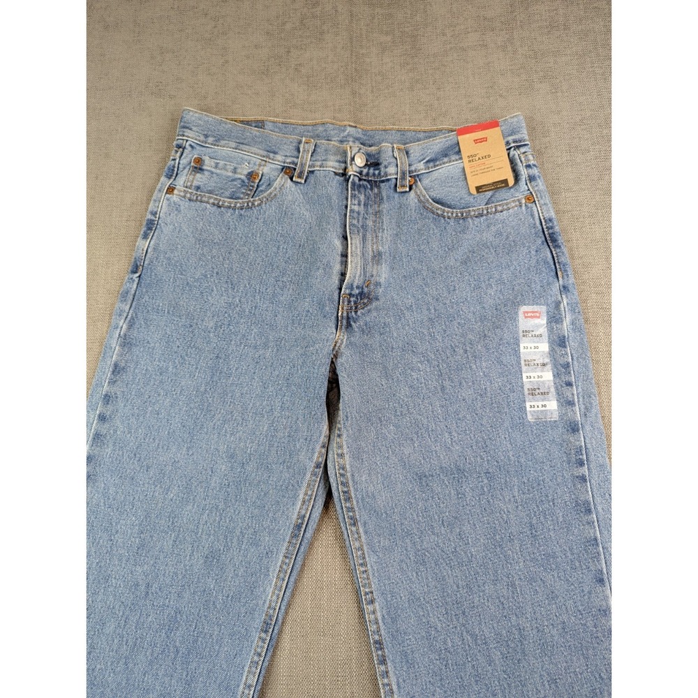 NWT Levis Jeans Mens 33x30 Light Blue 550 Relaxed Straight Denim Pants Casual - Picture 4 of 12